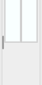 Door horizontal divided half-glass